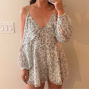 Elegant White Patterned romper